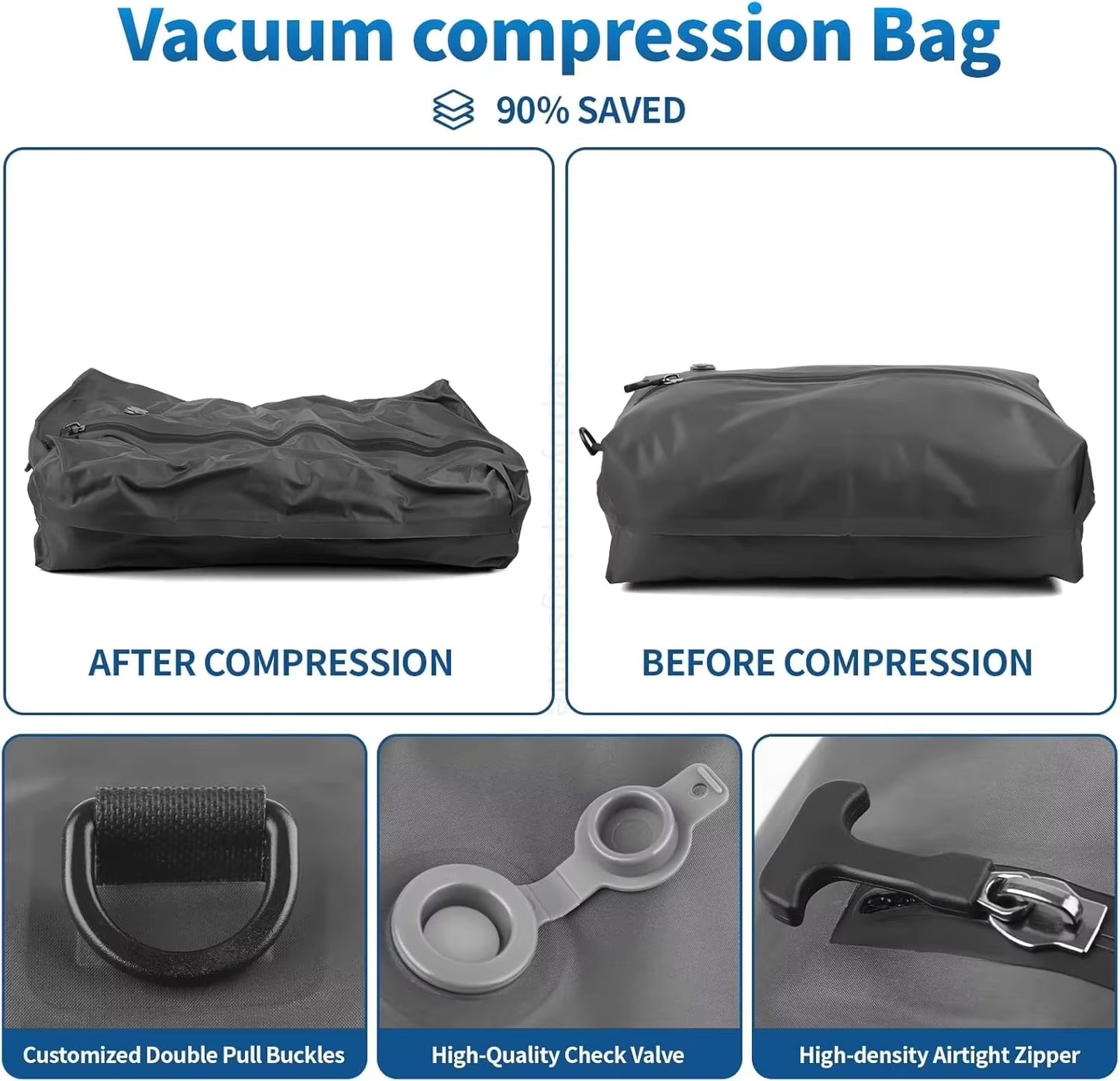 Bolsa de vacio con bomba para viajar